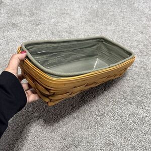 LONGABERGER LARGE‎ SIZE BREAD SERVING BASKET, 14" LONG, 7 1/2" WIDE, 3 1/2" TALL